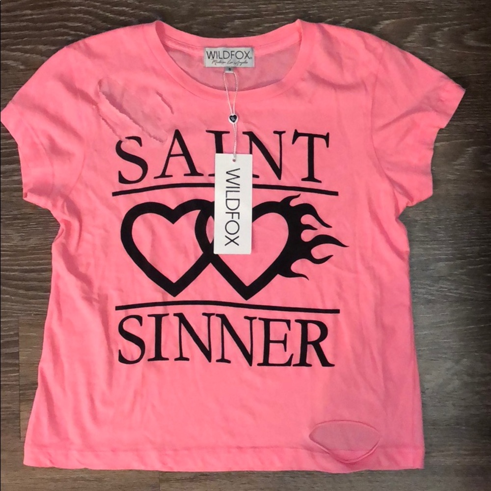 NWT Wildfox Graphic T-Shirt Size Small NEW Pink